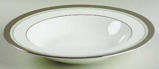 Noritake Fascination Green Rim Soup Bowl, Fine China Dinnerware   Renaissance,Bo