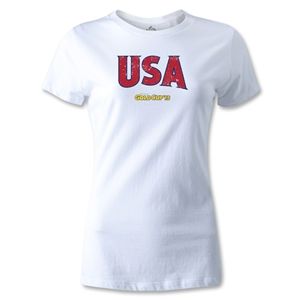 hidden CONCACAF Gold Cup 2013 Womens USA T Shirt (White)