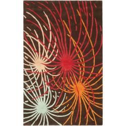 Handmade Soho Fireworks Brown New Zealand Wool Rug (36 X 56)