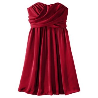 TEVOLIO Womens Plus Size Satin Strapless Dress   Red Stoplight   22W