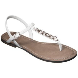 Womens Merona Tracey Chain Sandals   White 11