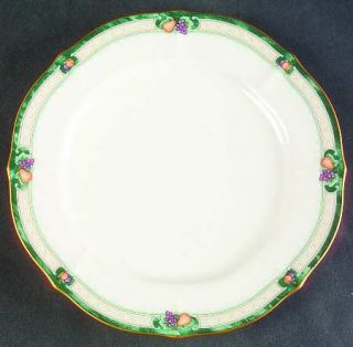 Noritake Berringer Bread & Butter Plate, Fine China Dinnerware   Green Border, F