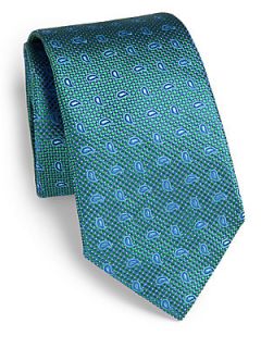  Collection St. Barnes Pine Neat Silk Tie   Green