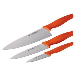 Rachael Ray Cutlery 3 Piece Japanese Stainless Steel Chef Knife Set with Orange