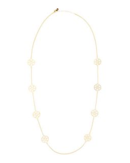Extra Long Golden Circle Station Necklace