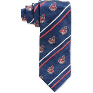 Cleveland Indians Eagles Wings Necktie Cambridge Stripe Woven Silk
