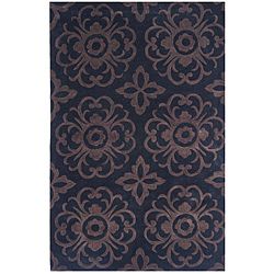 Dynasty Hand tufted Black/ Blue Rug (79 X 109) (Polyacrylic Pile height 1.5 inchesStyle TraditionalPrimary color BlackSecondary color BluePattern Geometric Tip We recommend the use of a non skid pad to keep the rug in place on smooth surfaces.All ru
