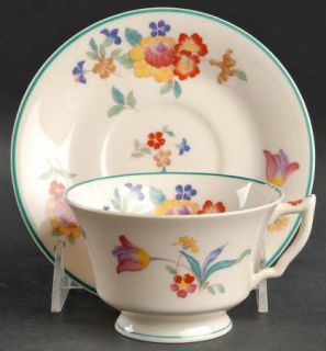 Syracuse Hostess, The Footed Cup & Saucer Set, Fine China Dinnerware   Multicolo