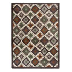 Blended Wool Ikat Earth Area Rug (5 X 7)
