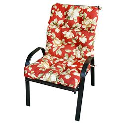 Patio High back Palazzo Floral Chair Cushion (Red Materials 100 percent polyesterFill Poly fill material Closure Sewn on all sidesWeather resistantUV protectionCare instructions Spot clean, store in cool, dry place Dimensions 5 inches high x 22 inche