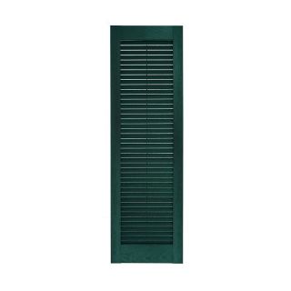 Perfect Shutters 12W in. Louvered Straight Top Vinyl Shutters Paintable  