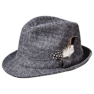 Mens Fedora   Grey with Feather L/XL