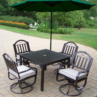Oakland Living Rochester 40 x 40 in. Swivel Patio Dining Set with Cantilever