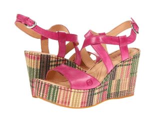 Born Caicos Full Grain Leather) Womens Wedge Shoes (Pink)