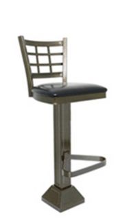 Vitro Lattice Back Pedestal Barstool w/ 1.25 in Pulled Swivel Seat