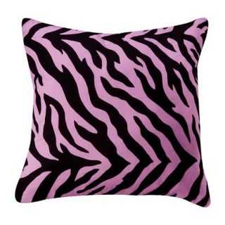 Zebra Square Pillow   Pink/ Black