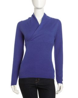 Cashere Crossover Sweater, Klein