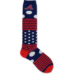 Atlanta Braves For Bare Feet Dots and Stripes 538 Socks