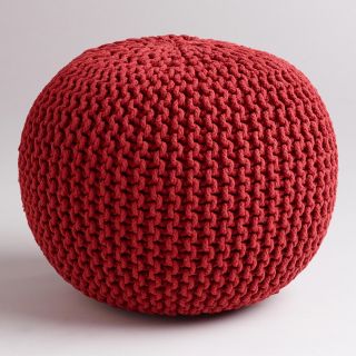 Chili Pepper Knitted Pouf   World Market