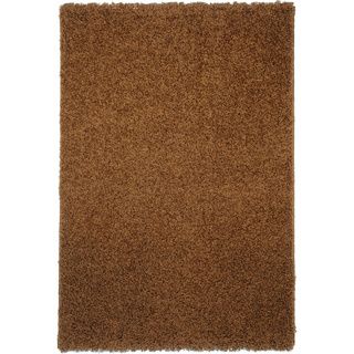 Shag Solid Brown Area Rug (5 X 7)