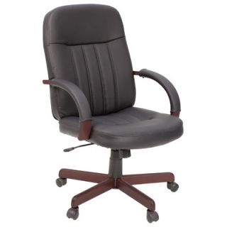 Regency Leather Ethos Office Chair 1050 cherry Finish Black with Mahogany Frame