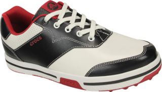 Mens Crocs Preston II Golf   White/Black Lace Up Shoes