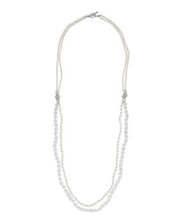 Basketweave Pearl & Crystal Necklace
