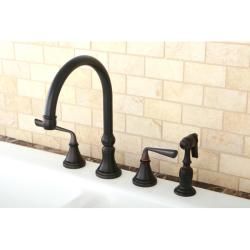 Oil Rubbed Bronze 4 hole Kitchen Faucet And Brass Sprayer