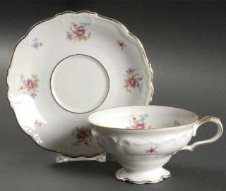 Edelstein Springtime Footed Cup & Saucer Set, Fine China Dinnerware   Maria Ther