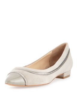 Ritz Patent/Suede Pointy Flat, Dove