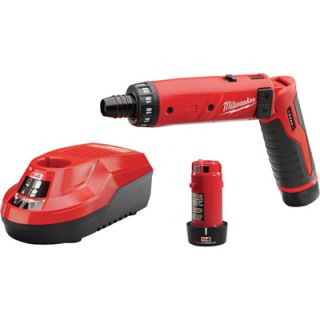Milwaukee M4 1/4in. Hex Screwdriver Kit with 2 Batteries and Charger, Model#