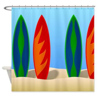  Surfboards On The Beach Shower Curtain  Use code FREECART at Checkout