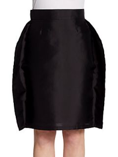Silk Bell Skirt   Black