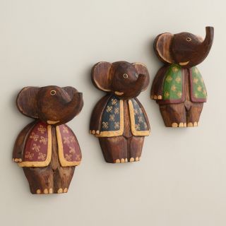Painted Elephant Hooks, Set of 3   World Market