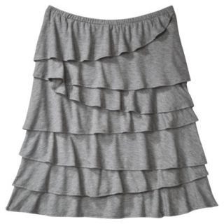 Merona Womens Knit Ruffle Skirt   Heather Gray   M
