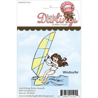 Little Darlings Unmounted Rubber Stamp wind Surfer