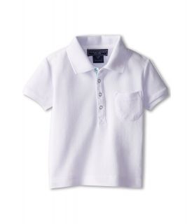 Toobydoo Polo w/ Aqua Detail Boys Short Sleeve Pullover (White)