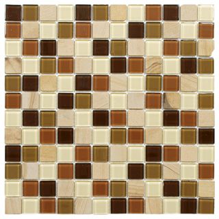 Somertile 11.5x11.5 inch Chroma Square Kalamata Glass And Stone Mosaic Tiles (set Of 10)