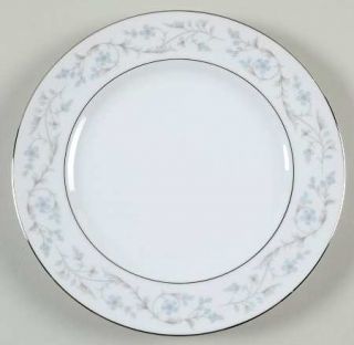 Royal Wentworth Fairlawn Salad Plate, Fine China Dinnerware   Blue/Pink Flowers,