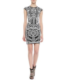 Womens Tron 3D Print Sheath Dress   RVN NYC
