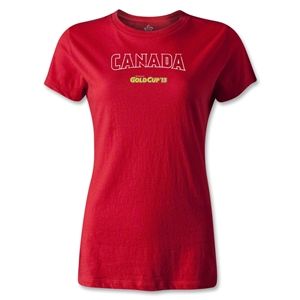 hidden CONCACAF Gold Cup 2013 Womens Canada T Shirt (Red)