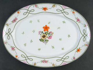 Ceralene Guirlandes 16 Oval Serving Platter, Fine China Dinnerware   Menton/Emp