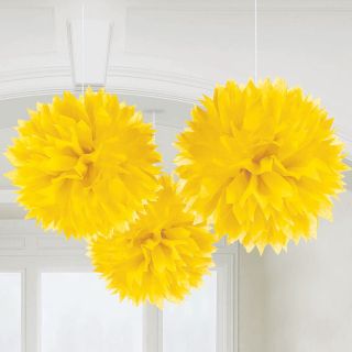 Yellow 16  Fluffy Decorations (3)