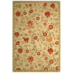 Hand hooked Eden Ivory Wool Rug (53 X 83)