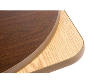 Oak Street Mfg 30x48 Rectangular Pedestal Table   Dining Height, Reversible Oak/Walnut Surface