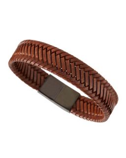 Woven Leather Bracelet, Brown