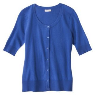 Merona Womens Short Sleeve Cardigan   Influential Blue   XL