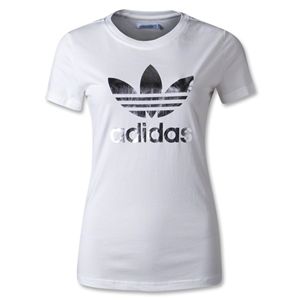 adidas Originals Womens adi Trefoil T Shirt (White/Gray)