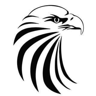 Eagle Bust Vinyl Wall Art Decal (BlackEasy to apply You will get the instructionDimensions 22 inches wide x 35 inches long )