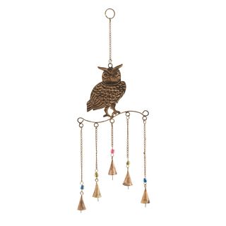 Owl Wind Chime Golden Wire Detailing